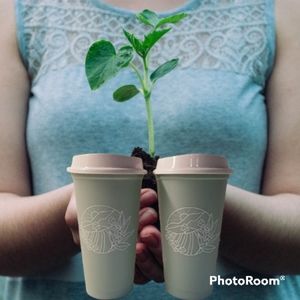 Set of two reusable earth day cups
